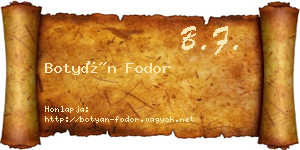 Botyán Fodor névjegykártya